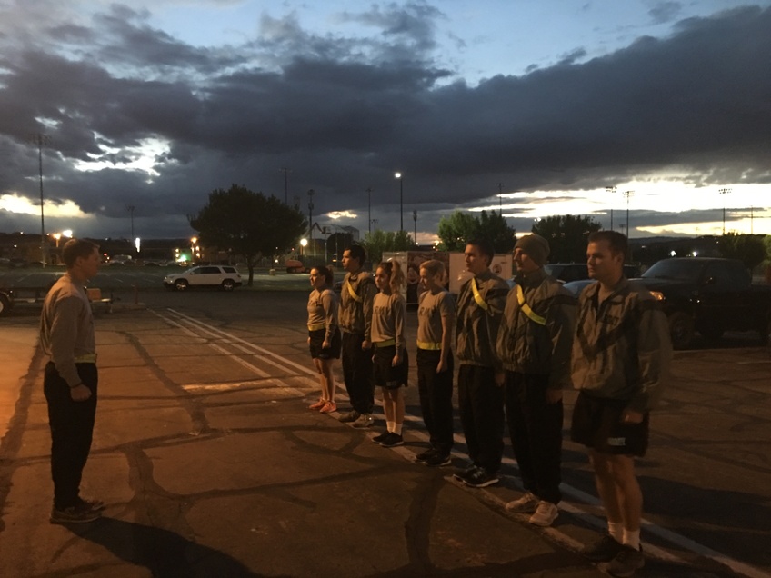 ROTC students stand in formation before beginning their morning exercises. The ROTC program at Dixie State University is being downsized. Photo by Bre Opdahl.